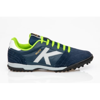 CHUTEIRA ELITE COURO TF MARINHO, BRANCO E VERDE CHUTEIRA ELITE COURO TF MARINHO, BRANCO E VERDE